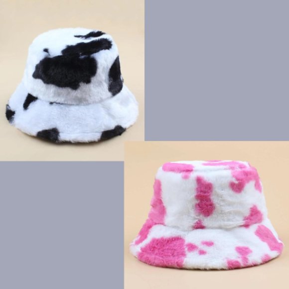 Accessories - Vintage Faux Fur Plush Bucket Hat/ FLUFFY BUCKET HATS/
